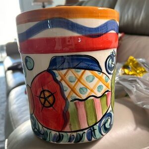 Vicki Carroll signed Colorful Ceramic Art  Splish Splash design